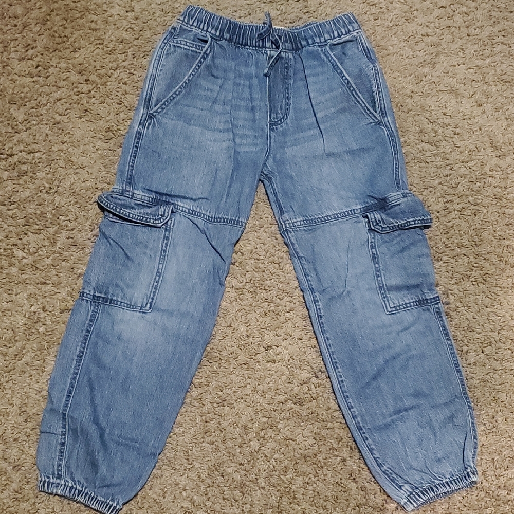abercrombie kids Light Blue Denim Cargo Jeans